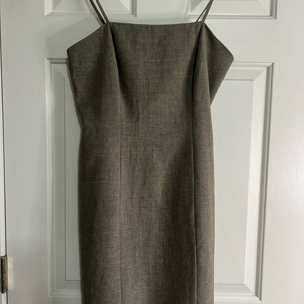 Elegant Brown Spaghetti Strap Dress